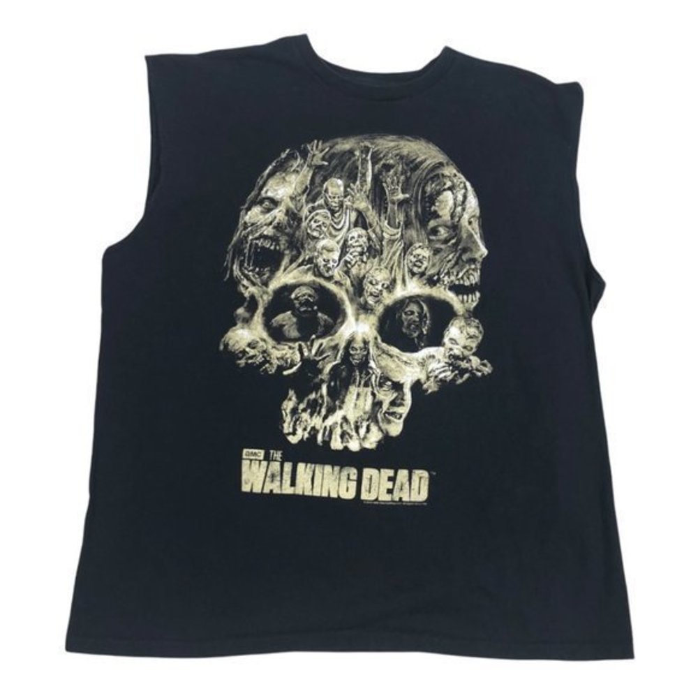 The Walking Dead Mens Sleeveless Graphic T Shirt Size 2XL Black
